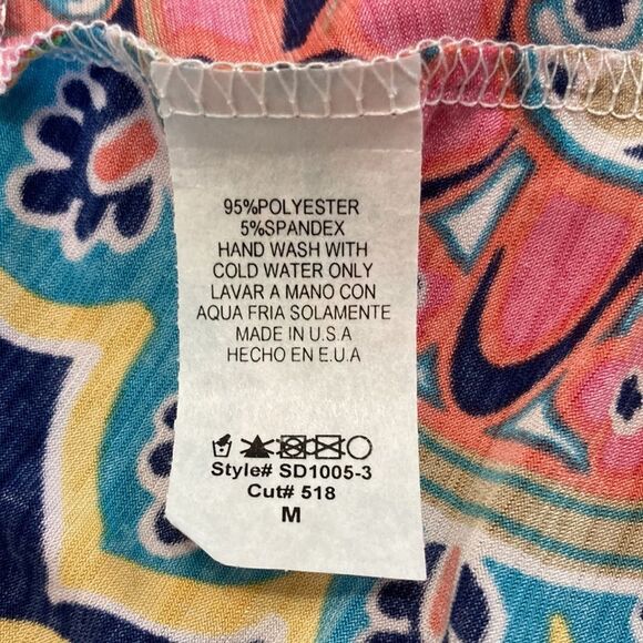 Jenny Boston Racheal The Kelsey Dress In Navy Medallion Print Pockets NWOT - Picture 10 of 11